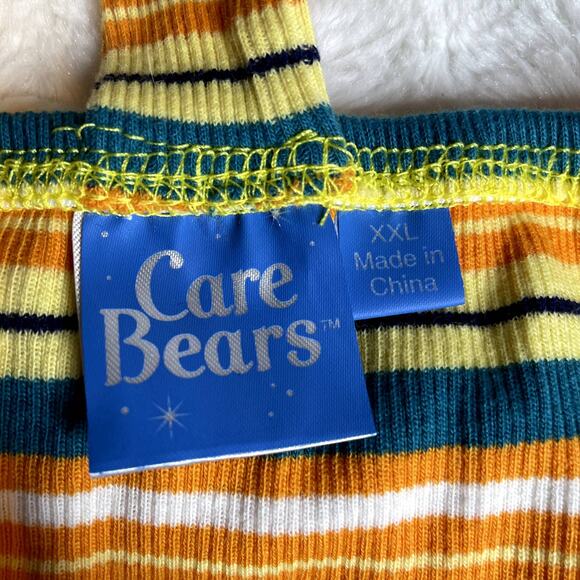 NEW CARE BEARS Sunshine Striped 90s Y2K NWT Racerback Halter Tank Top Yellow XXL - Picture 5 of 5